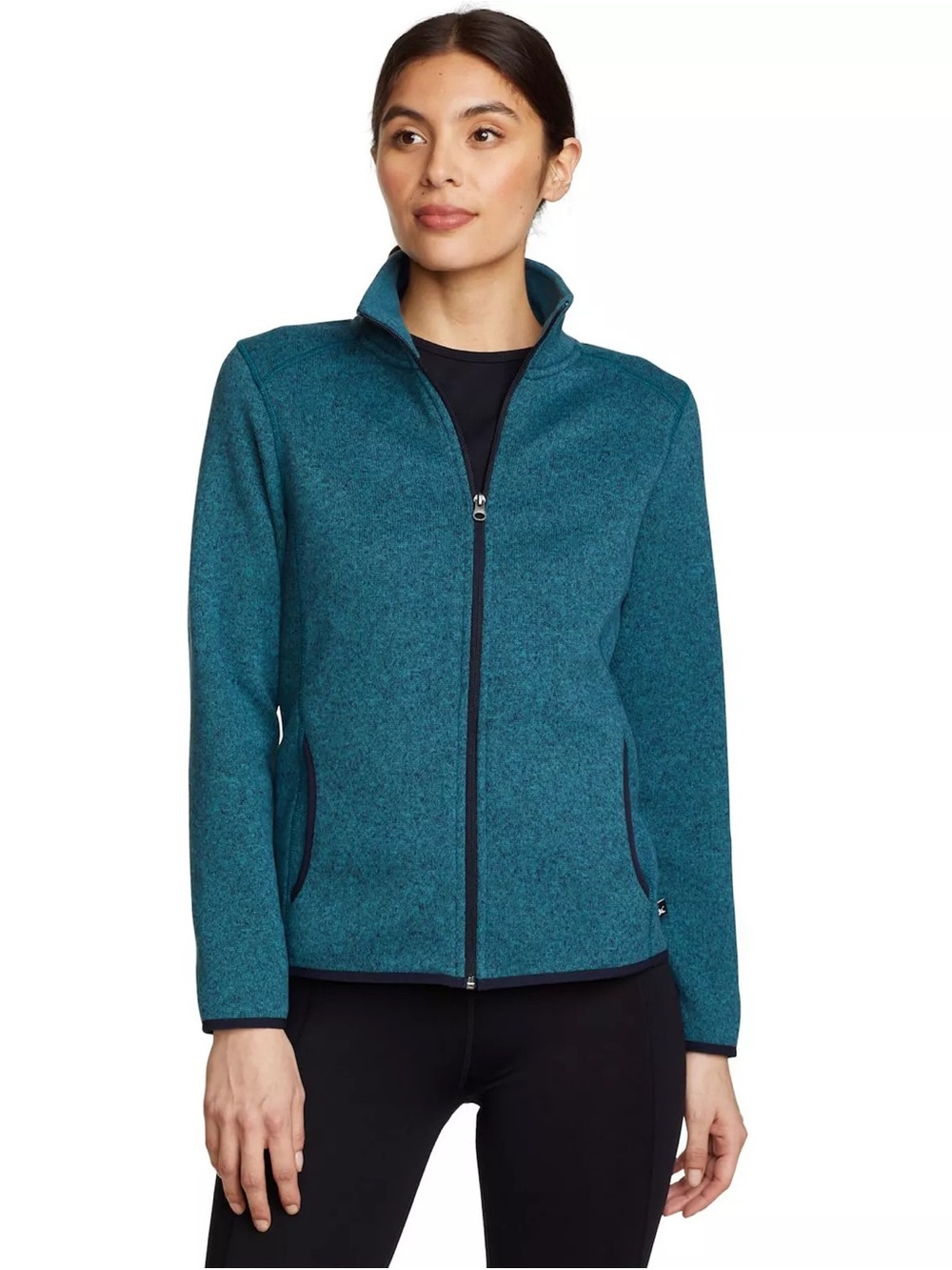 Eddie Bauer Teal Full-Zip Utility Jacket - Women